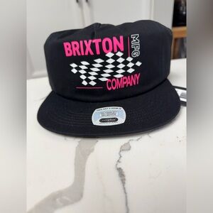 NWT Brixton neon finish line snapback hat. OS